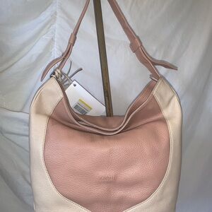 Chic Pink and Cream Hobo Bag